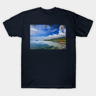 Waiting for the fishing boat at Trichonis lake T-Shirt